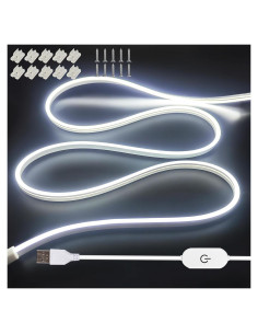 Tira de Luz LED Neón Blanca 5m XZKJ Dimmable USB Impermeable