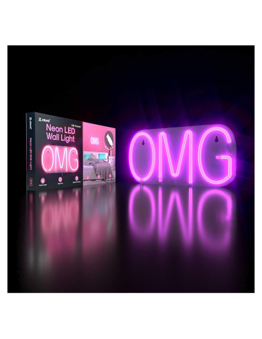 Luz de Neón Atomi OMG Rosa LED Decorativa USB 3m
