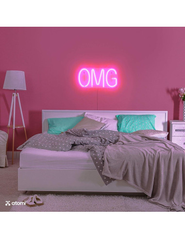 Luz de Neón Atomi OMG Rosa LED Decorativa USB 3m
