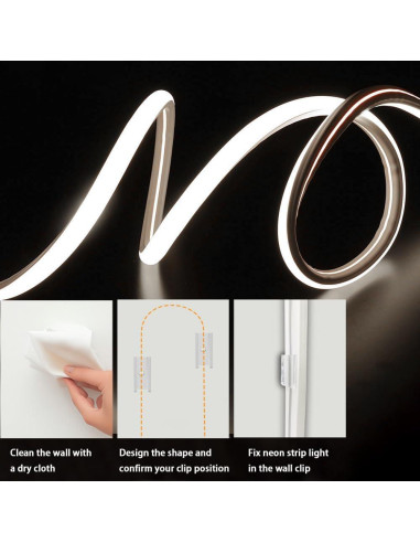 Tira de Luz LED Neón Blanca 5m XZKJ Dimmable USB Impermeable