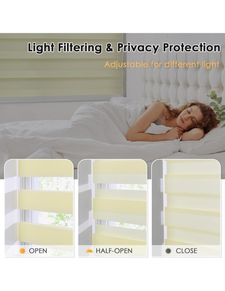 Cortinas Zebra Sin Cuerda LazBlinds 62.2x182.9 cm Beige