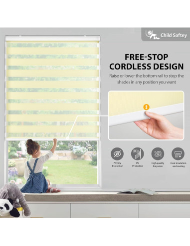 Cortinas Zebra Sin Cuerda LazBlinds 62.2x182.9 cm Beige