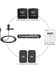 Micrófono Lavalier Omnidireccional Weishan 1.5m para Rode y DJI 2