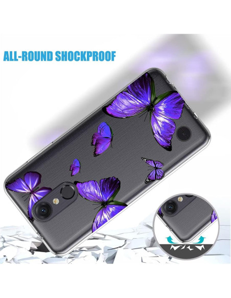 Funda Transparente TPU para LG Aristo 2/3 y Fortuna 2 - Mariposa Púrpura Funda Transparente TPU para LG Aristo 2/3 y Fortuna 2 - Mariposa Púrpura