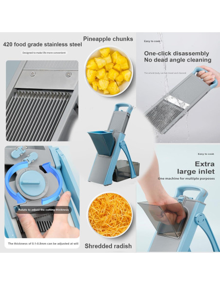 Rebanadora Mandolina Kmandaovirex Ajustable para Verduras Rebanadora Mandolina Kmandaovirex Ajustable para Verduras