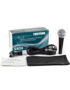 Micrófono Vocal Dinámico Cardioide SN58 con Cable XLR 4.88m 2