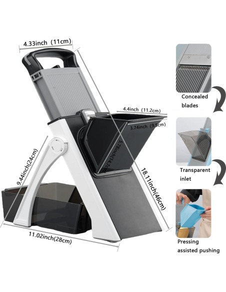 Rebanadora Mandolina Kmandaovirex Ajustable para Verduras Rebanadora Mandolina Kmandaovirex Ajustable para Verduras