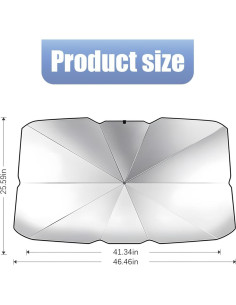 Parasol de Parabrisas Zpana 65x118 cm, Protección Solar Efectiva 2