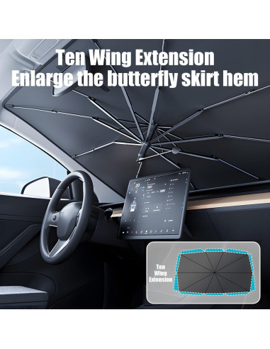 Parasol de Parabrisas Zpana 65x118 cm, Protección Solar Efectiva
