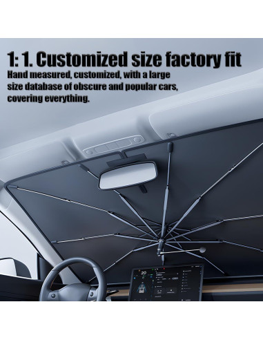 Parasol de Parabrisas Zpana 65x118 cm, Protección Solar Efectiva