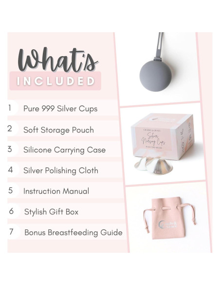 Copas de Lactancia Cradle & Grace Plata Pura 999 Extra Grande