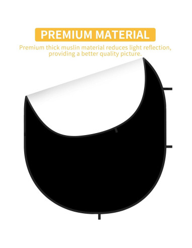 Fondo Colapsable Kate 1.5x2m Negro/Blanco para Fotografía