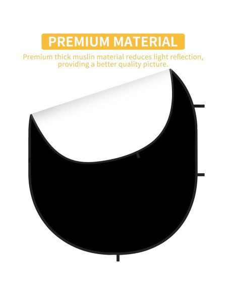 Fondo Colapsable Kate 1.5x2m Negro/Blanco para Fotografía Fondo Colapsable Kate 1.5x2m Negro/Blanco para Fotografía