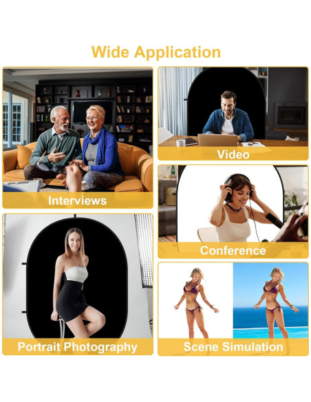 Fondo Colapsable Kate 1.5x2m Negro/Blanco para Fotografía Fondo Colapsable Kate 1.5x2m Negro/Blanco para Fotografía