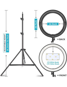 Kit de Luz de Anillo LED Neewer 50.8 cm con Soporte y Accesorios 2