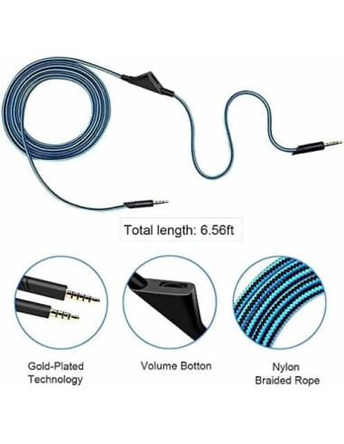 Cable AUX de Reemplazo EARLA TEC para Auriculares Astro A10 A40 2M