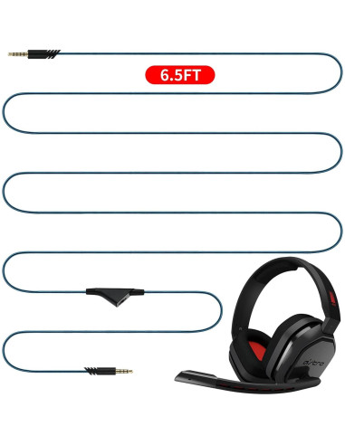 Cable AUX de Reemplazo EARLA TEC para Auriculares Astro A10 A40 2M