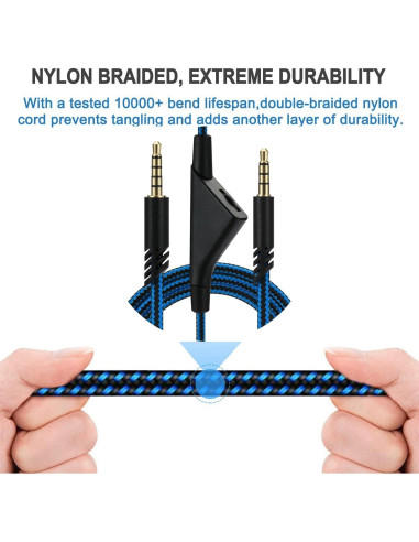 Cable AUX de Reemplazo EARLA TEC para Auriculares Astro A10 A40 2M