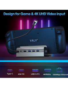 Dock de Acoplamiento B3 para Steam Deck y ROG Ally 6 en 1 HDMI 4K 2