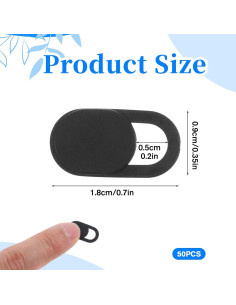 50 Cubiertas de Webcam Larrel Negra para Laptop y Teléfono 2