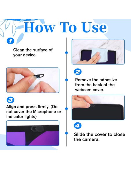 50 Cubiertas de Webcam Larrel Negra para Laptop y Teléfono 50 Cubiertas de Webcam Larrel Negra para Laptop y Teléfono