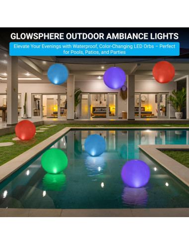 Luces Flotantes LED Solares NAYUNA - Paquete de 4 Bolas 35.56 cm