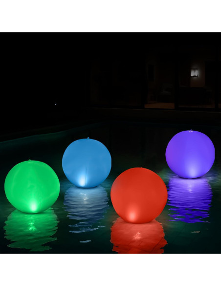 Luces Flotantes LED Solares NAYUNA - Paquete de 4 Bolas 35.56 cm