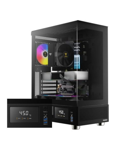 Caja de Computadora GAMDIAS ATLAS E1 Mid Tower ATX con Vidrio Templado y 3 Ventiladores ARGB