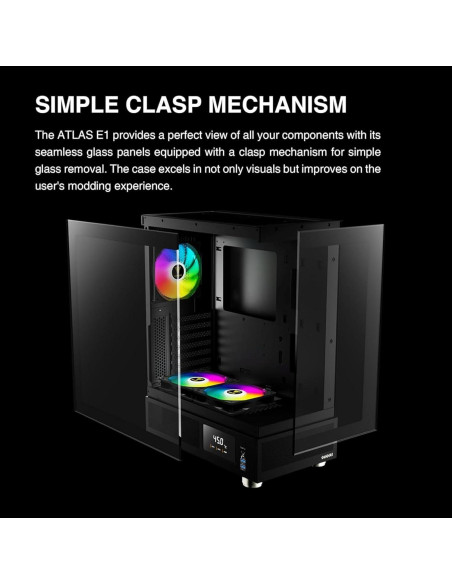 Caja de Computadora GAMDIAS ATLAS E1 Mid Tower ATX con Vidrio Templado y 3 Ventiladores ARGB