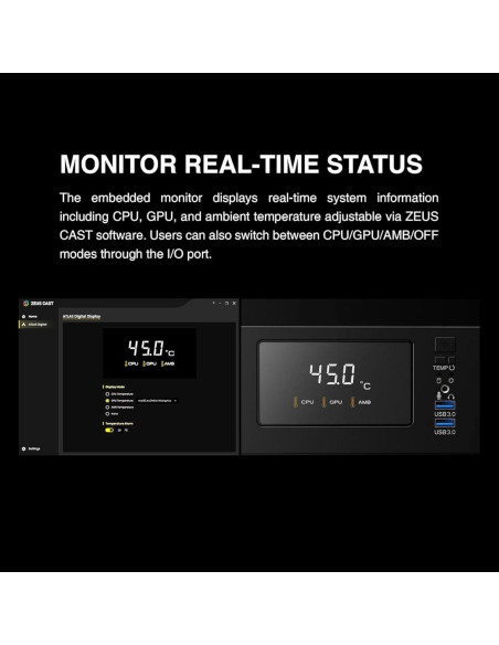 Caja de Computadora GAMDIAS ATLAS E1 Mid Tower ATX con Vidrio Templado y 3 Ventiladores ARGB