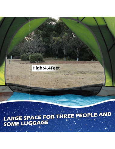 Tienda de mochilero impermeable Arctic Lemmings 3 personas 2.13x1.83m