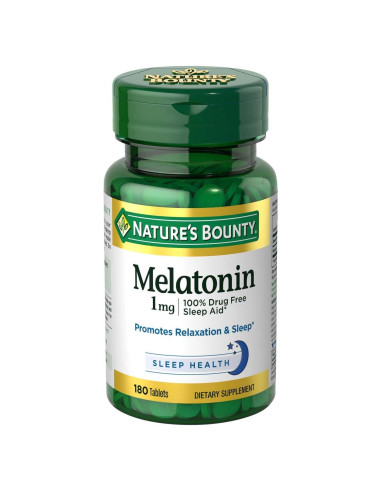 Melatonina Nature's Bounty 1mg 180 tabletas para dormir