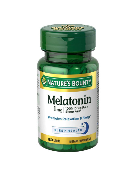 Melatonina Nature's Bounty 1mg 180 tabletas para dormir Melatonina Nature's Bounty 1mg 180 tabletas para dormir
