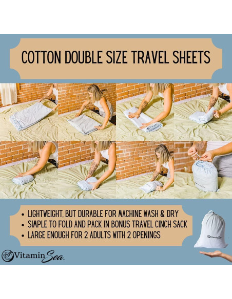 Forro de Saco de Dormir Doble Algodón Vitamin Sea 210x180 cm