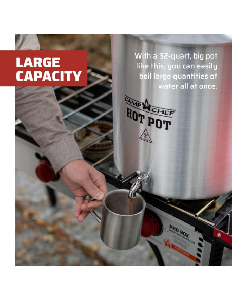 Olla de Aluminio Camp Chef 32 Cuartos - Dispensador de Bebidas Calientes