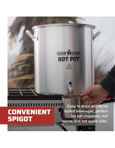 Olla de Aluminio Camp Chef 32 Cuartos - Dispensador de Bebidas Calientes
