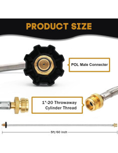 Adaptador de Manguera de Propano MOASKER 5 PIES y Regulador 5430 2