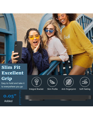 Funda Alcatel 1 2021 Negra con Protector de Pantalla y Soporte
