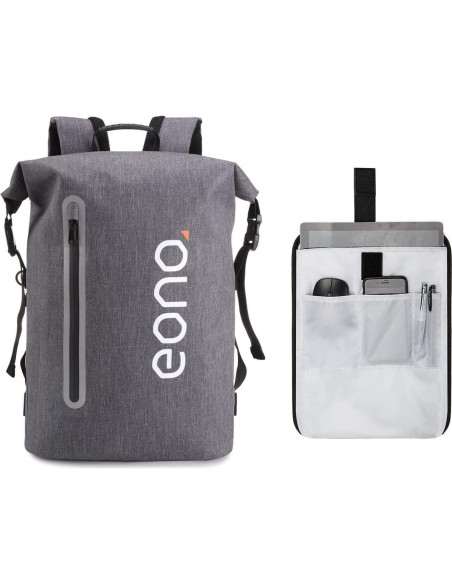 Mochila de Senderismo BRONZY 35L Impermeable Unisex Gris