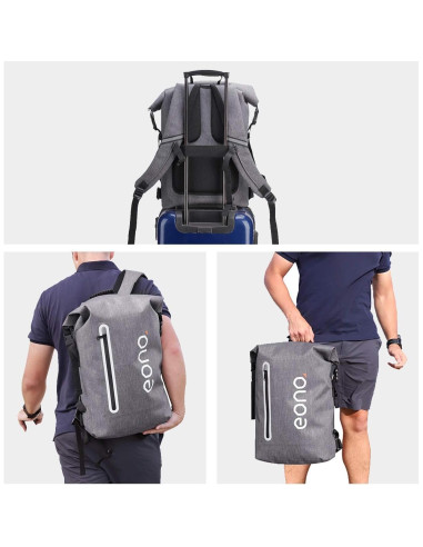 Mochila de Senderismo BRONZY 35L Impermeable Unisex Gris