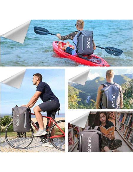 Mochila de Senderismo BRONZY 35L Impermeable Unisex Gris