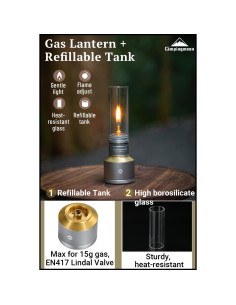 Linterna de Gas CampingMOON T-1D15 con Caja de Madera 2