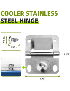 Bisagras de Acero Inoxidable PROSOCOOL para Enfriadores Coleman - 2 Pcs 2