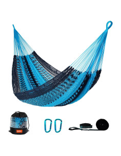 Hamaca Doble LazyDaze Tejida a Mano Azul 204 kg