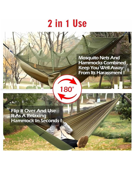 Hamaca de Camping KANCOKIT Doble con Red Antimosquitos 2.59m