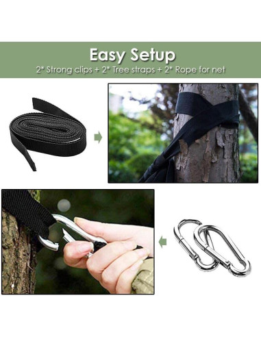 Hamaca de Camping KANCOKIT Doble con Red Antimosquitos 2.59m