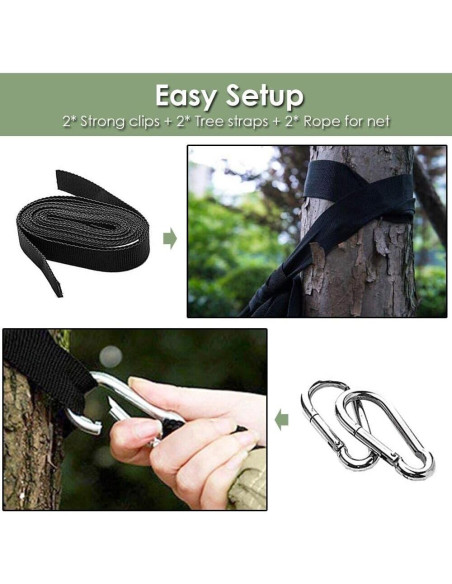 Hamaca de Camping KANCOKIT Doble con Red Antimosquitos 2.59m