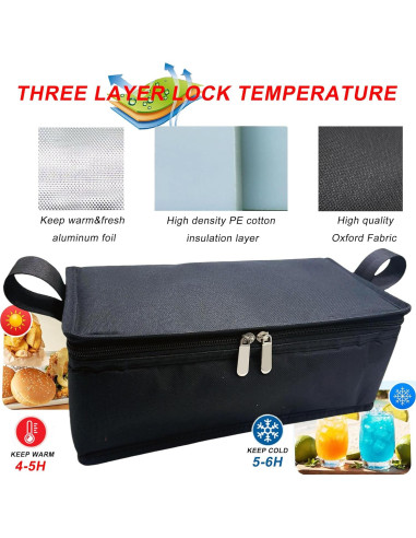 Bolsa Aislante Dtylean para Caja de Almuerzo 6L Negra