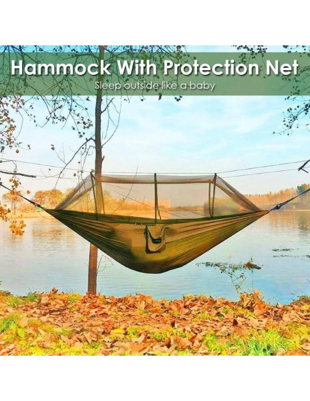 Hamaca de Camping KANCOKIT Doble con Red Antimosquitos 2.59m