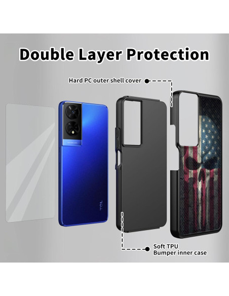 Funda TCL 50 XE 5G con Protector de Pantalla Vidrio Templado Funda TCL 50 XE 5G con Protector de Pantalla Vidrio Templado